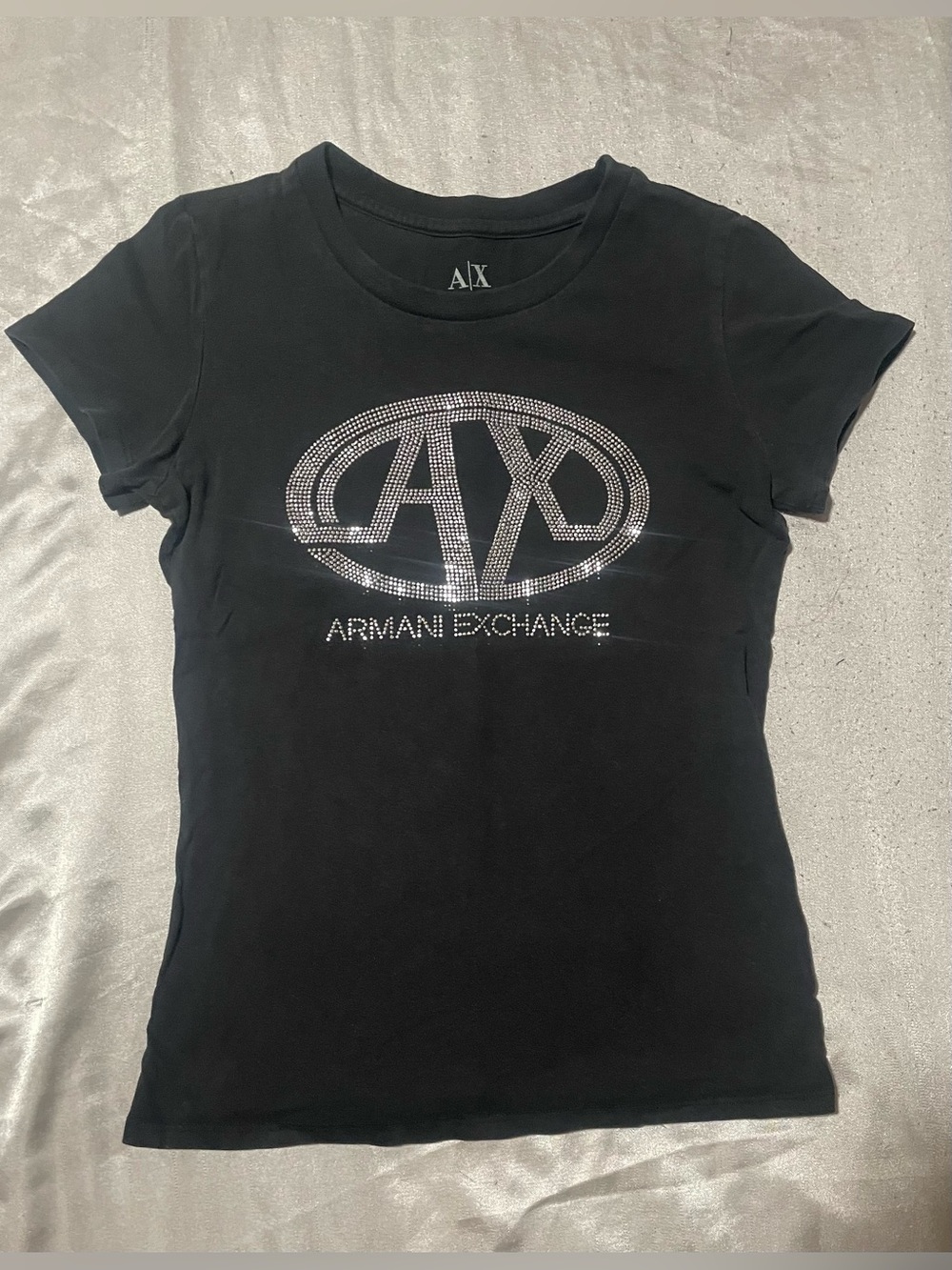 Armani Exchange Black Short-Sleeve Crewneck Tee